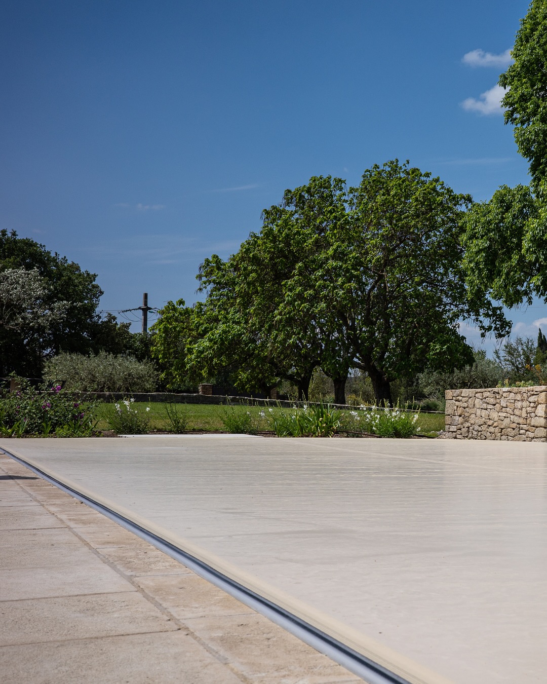 Pool cover installed