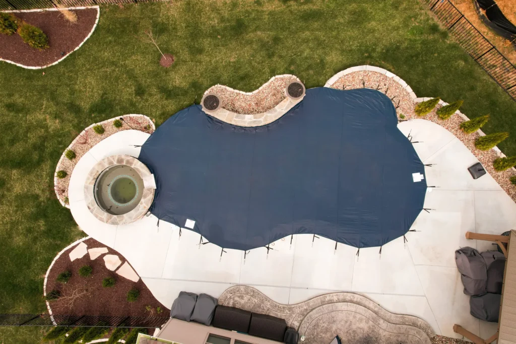 Blue Defender mesh pool cover