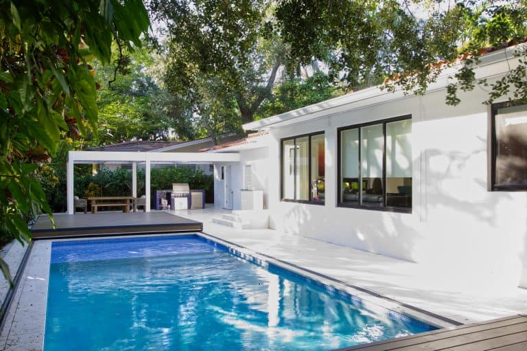 S-LIDE sliding pool deck half open