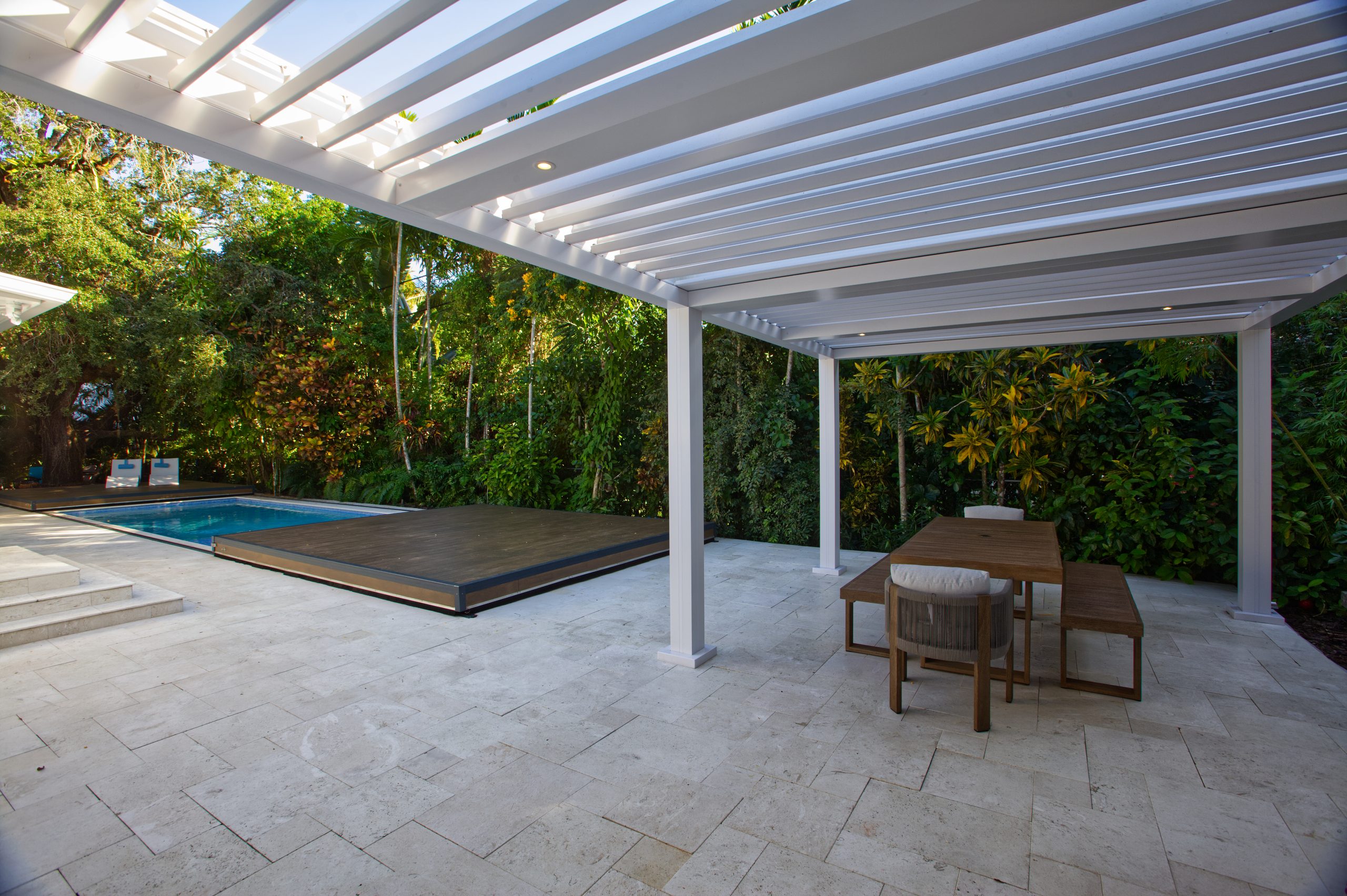 Two platform pool deck