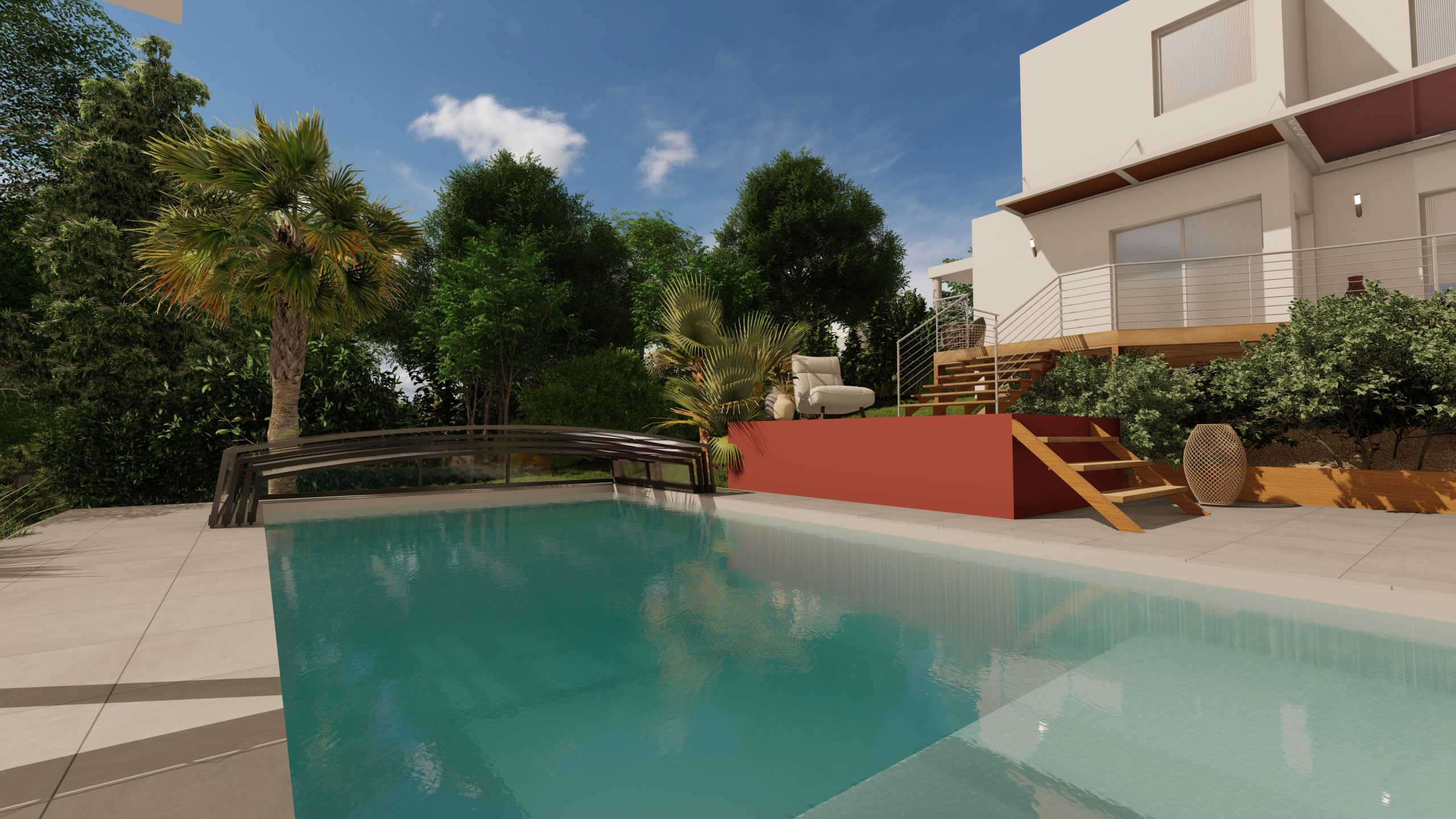 Pool enclosure exterior