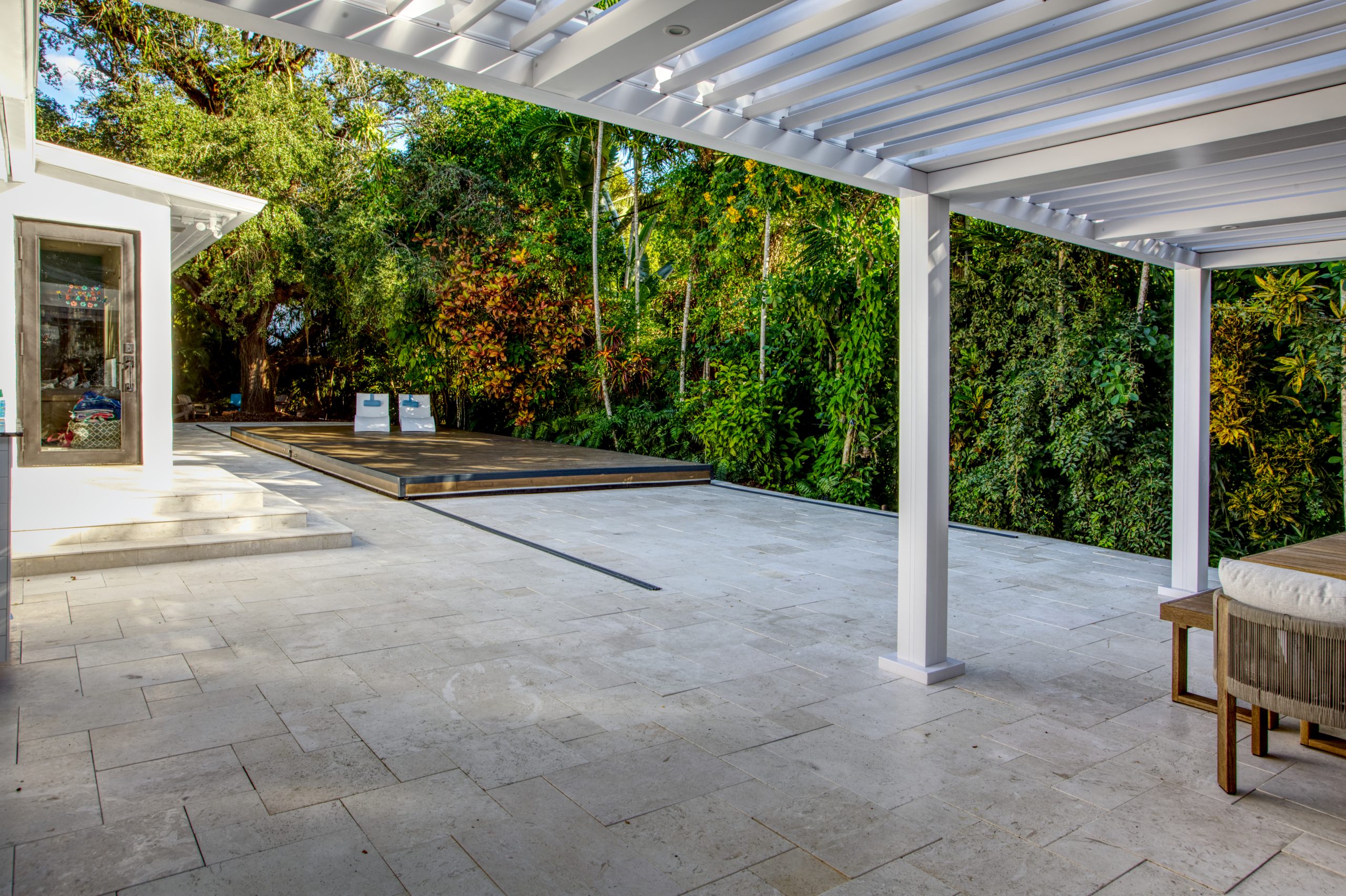 Two platform pool deck